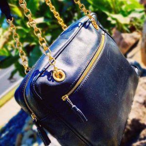 BOTTEGA VENETA Luxury Rare Vintage Shoulder Bag Purse Black Gold HOST PICK 💖3